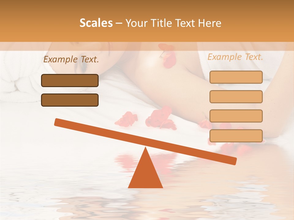 Beautiful Lady With Red Flower In Spa With Water PowerPoint Template