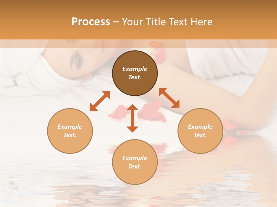 Beautiful Lady With Red Flower In Spa With Water PowerPoint Template