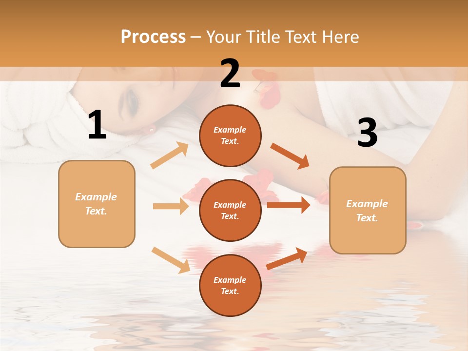 Beautiful Lady With Red Flower In Spa With Water PowerPoint Template