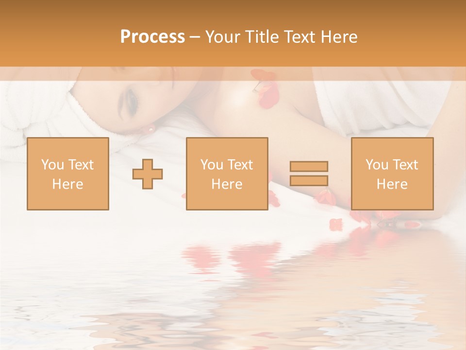 Beautiful Lady With Red Flower In Spa With Water PowerPoint Template