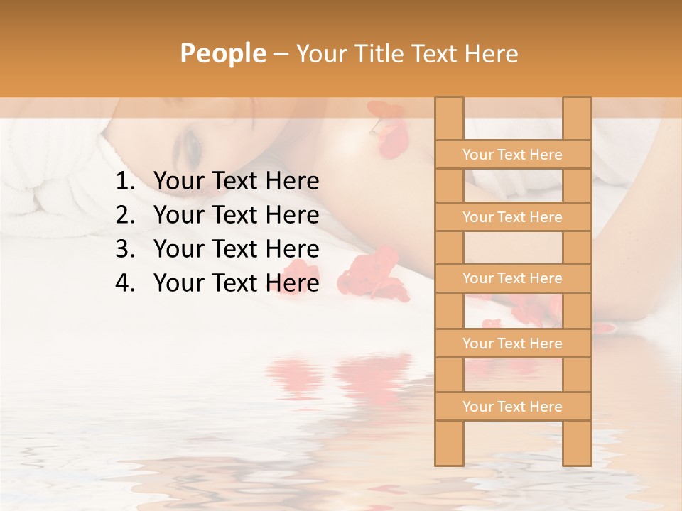 Beautiful Lady With Red Flower In Spa With Water PowerPoint Template