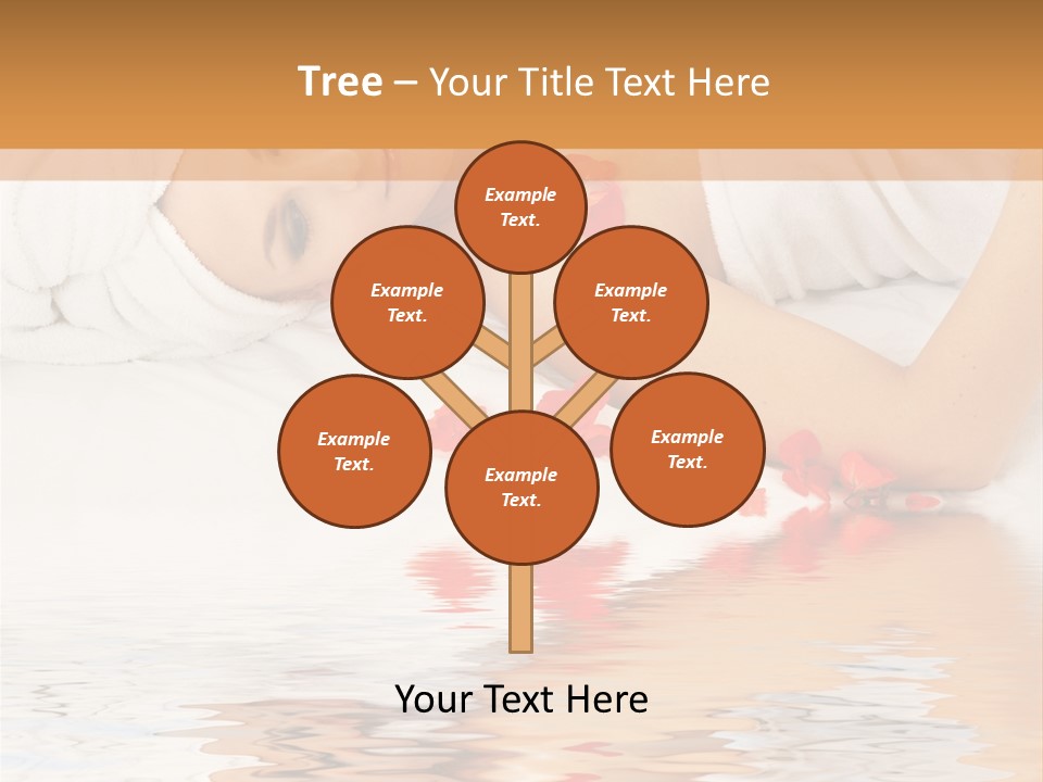 Beautiful Lady With Red Flower In Spa With Water PowerPoint Template