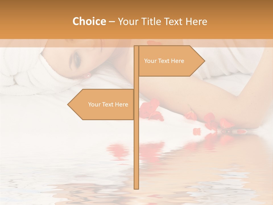 Beautiful Lady With Red Flower In Spa With Water PowerPoint Template