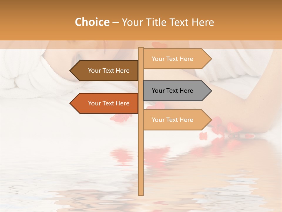 Beautiful Lady With Red Flower In Spa With Water PowerPoint Template