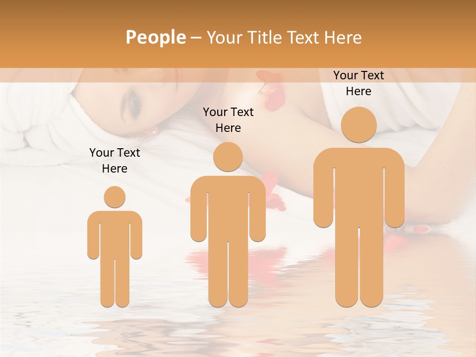 Beautiful Lady With Red Flower In Spa With Water PowerPoint Template