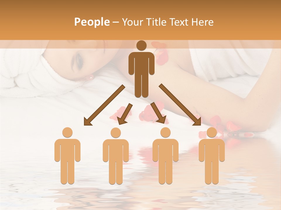 Beautiful Lady With Red Flower In Spa With Water PowerPoint Template