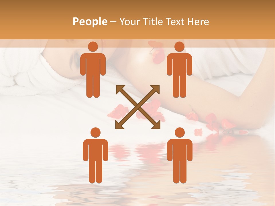 Beautiful Lady With Red Flower In Spa With Water PowerPoint Template