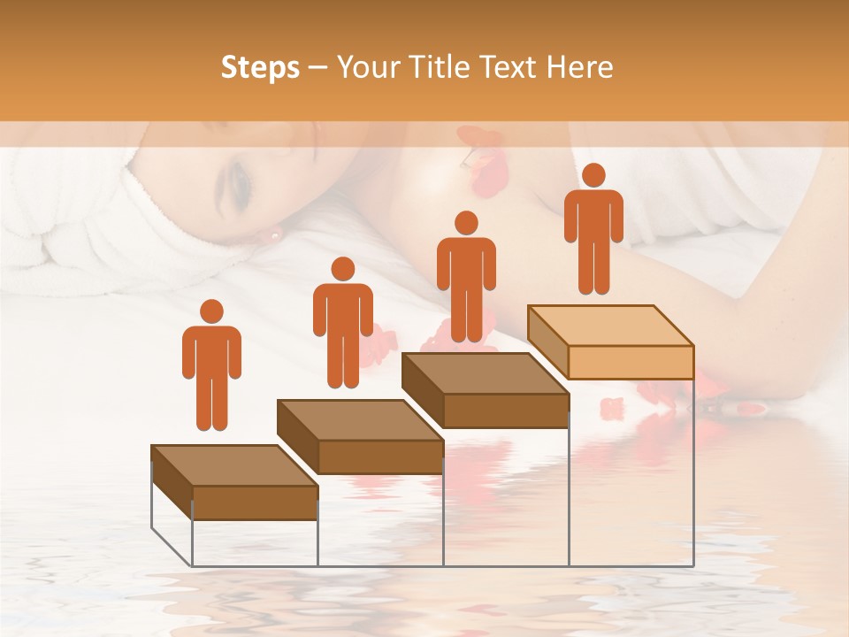 Beautiful Lady With Red Flower In Spa With Water PowerPoint Template