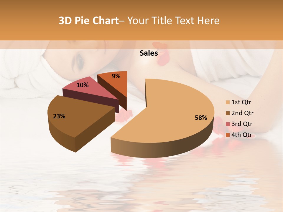 Beautiful Lady With Red Flower In Spa With Water PowerPoint Template