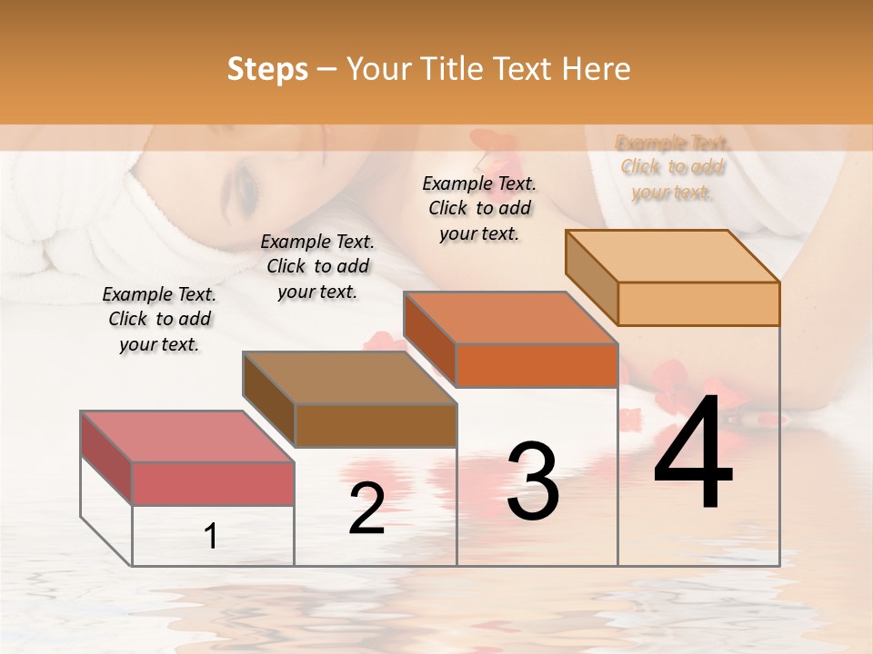 Beautiful Lady With Red Flower In Spa With Water PowerPoint Template