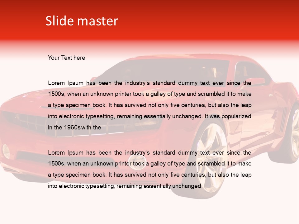 A Fast Sports Car Isolated On A White Background PowerPoint Template