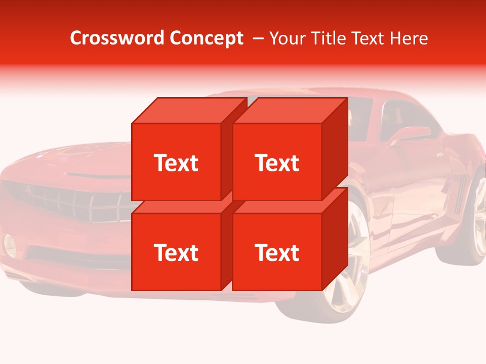 A Fast Sports Car Isolated On A White Background PowerPoint Template