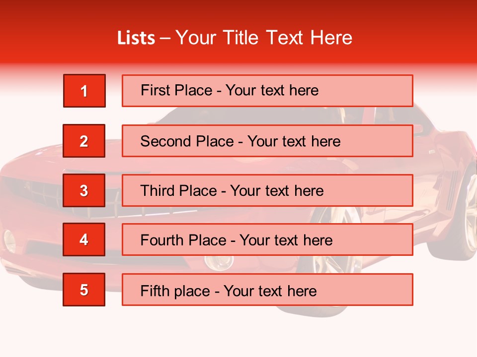 A Fast Sports Car Isolated On A White Background PowerPoint Template