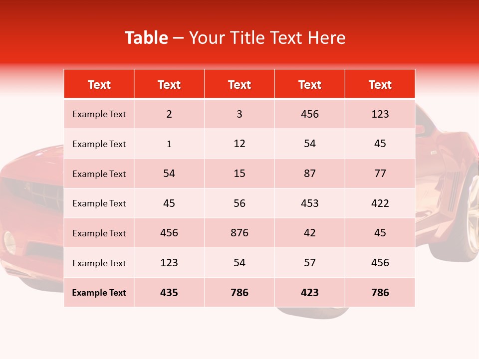 A Fast Sports Car Isolated On A White Background PowerPoint Template