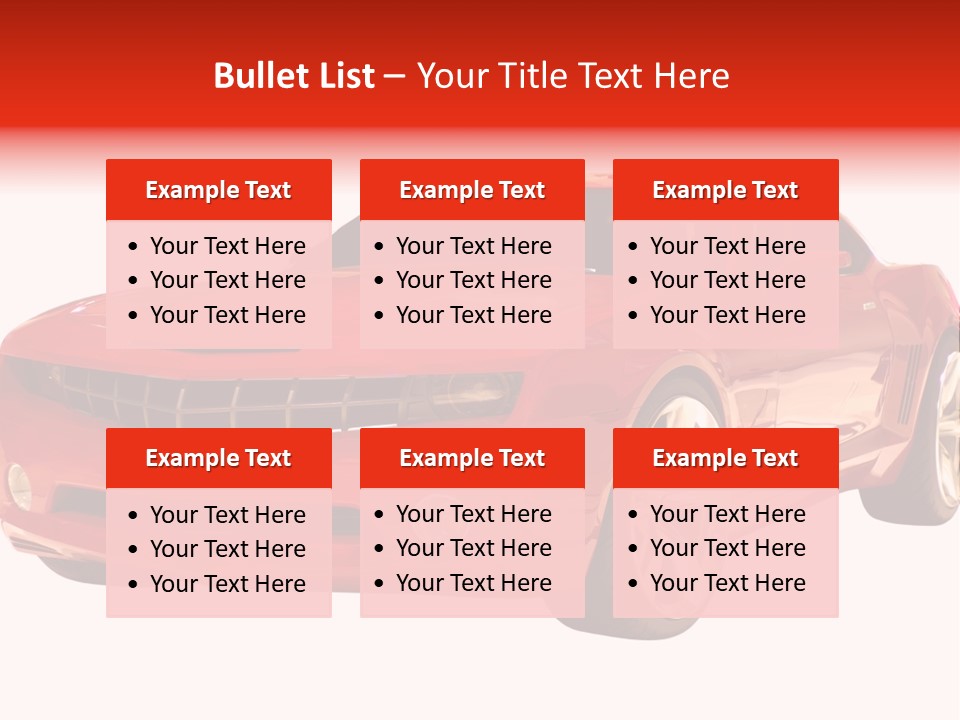 A Fast Sports Car Isolated On A White Background PowerPoint Template