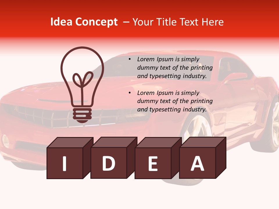 A Fast Sports Car Isolated On A White Background PowerPoint Template