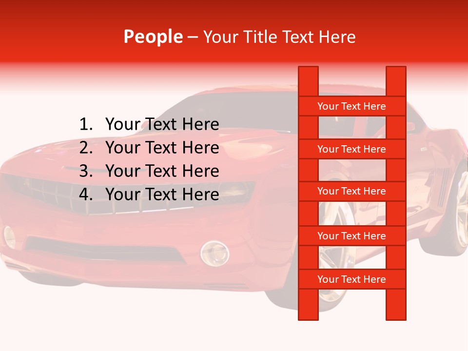 A Fast Sports Car Isolated On A White Background PowerPoint Template