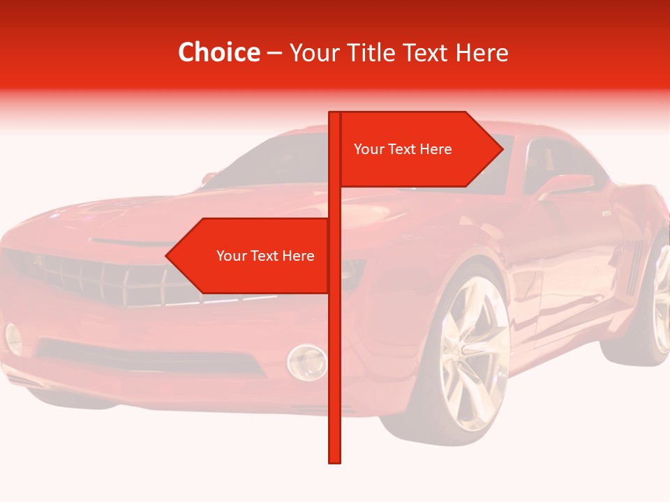 A Fast Sports Car Isolated On A White Background PowerPoint Template