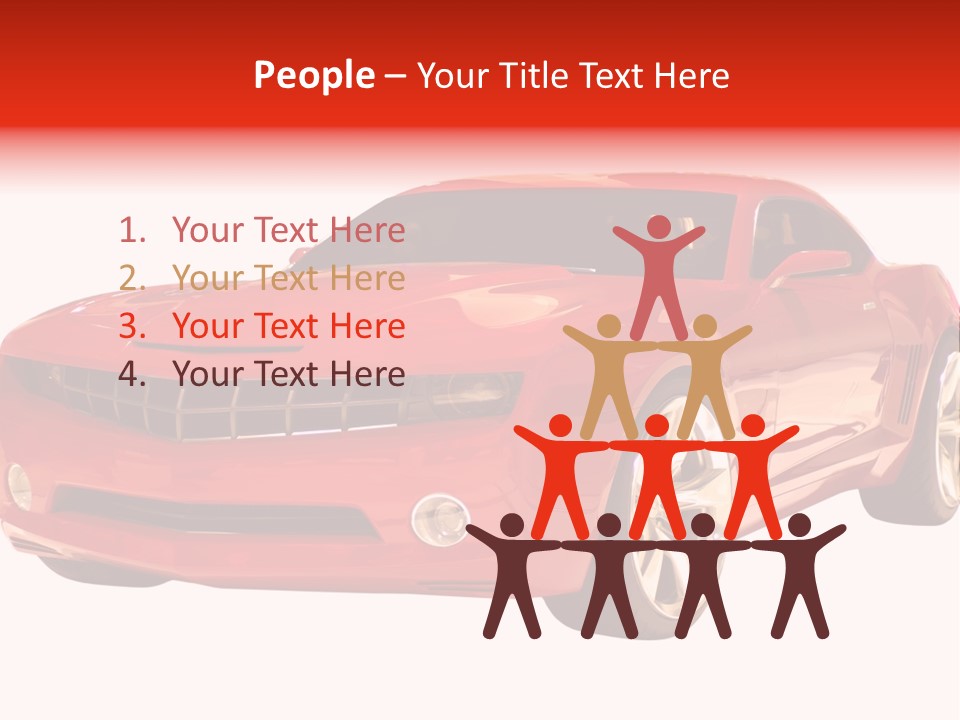 A Fast Sports Car Isolated On A White Background PowerPoint Template