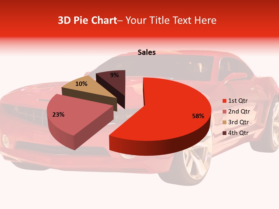 A Fast Sports Car Isolated On A White Background PowerPoint Template