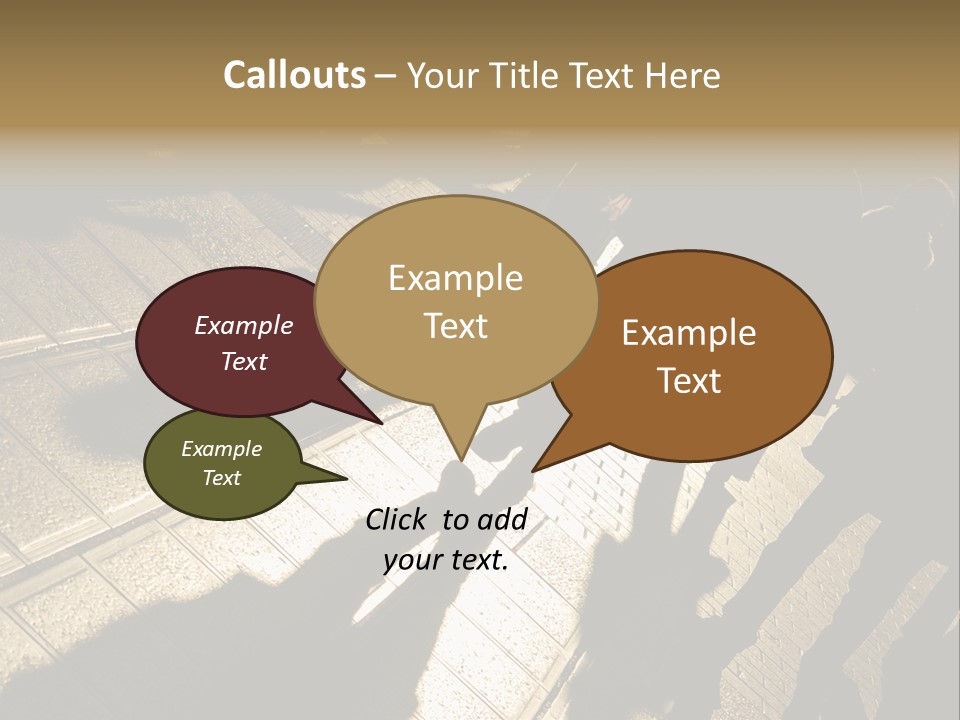 Shadows Of People Walking In A Street Of The City. The Afternoon Sun Gives A Warm And Dramatic Light. PowerPoint Template