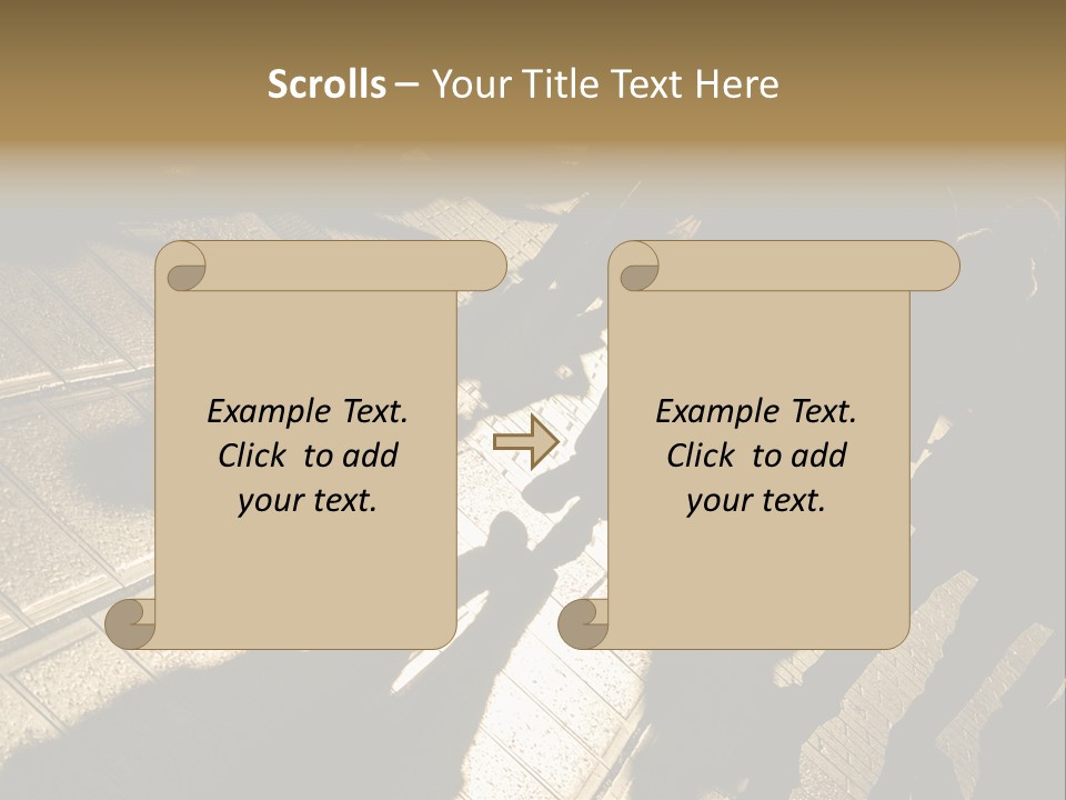 Shadows Of People Walking In A Street Of The City. The Afternoon Sun Gives A Warm And Dramatic Light. PowerPoint Template