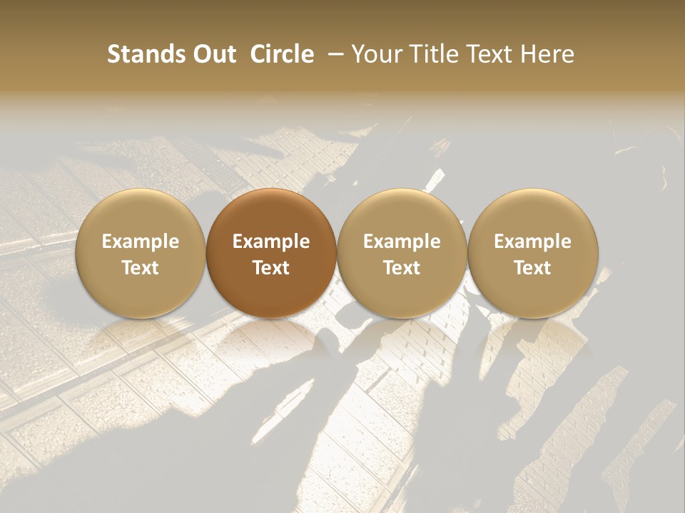 Shadows Of People Walking In A Street Of The City. The Afternoon Sun Gives A Warm And Dramatic Light. PowerPoint Template