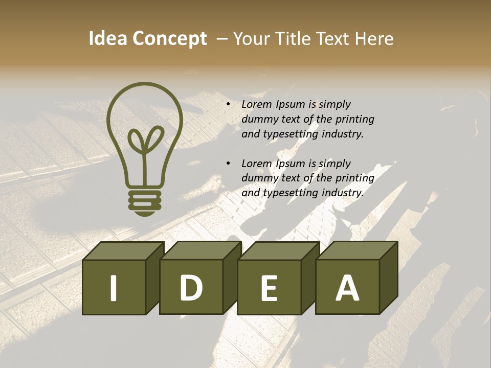 Shadows Of People Walking In A Street Of The City. The Afternoon Sun Gives A Warm And Dramatic Light. PowerPoint Template