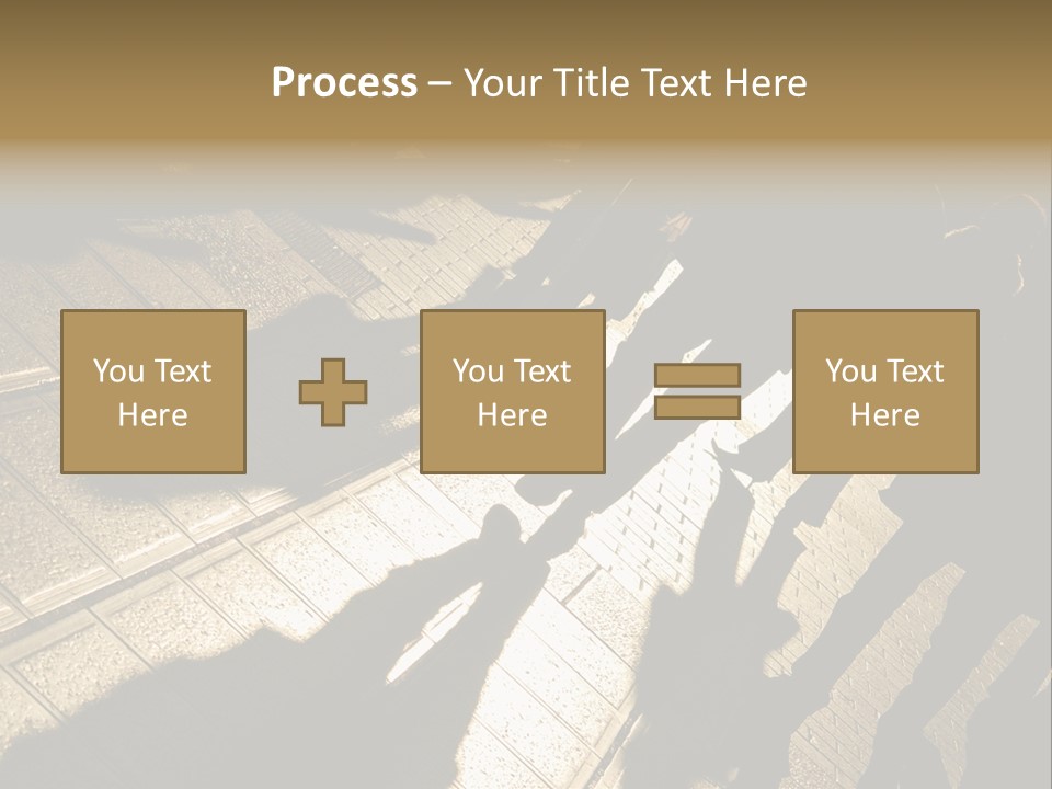 Shadows Of People Walking In A Street Of The City. The Afternoon Sun Gives A Warm And Dramatic Light. PowerPoint Template