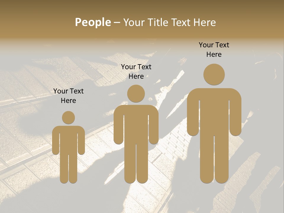 Shadows Of People Walking In A Street Of The City. The Afternoon Sun Gives A Warm And Dramatic Light. PowerPoint Template