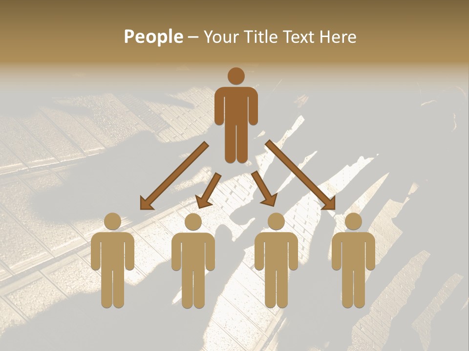 Shadows Of People Walking In A Street Of The City. The Afternoon Sun Gives A Warm And Dramatic Light. PowerPoint Template