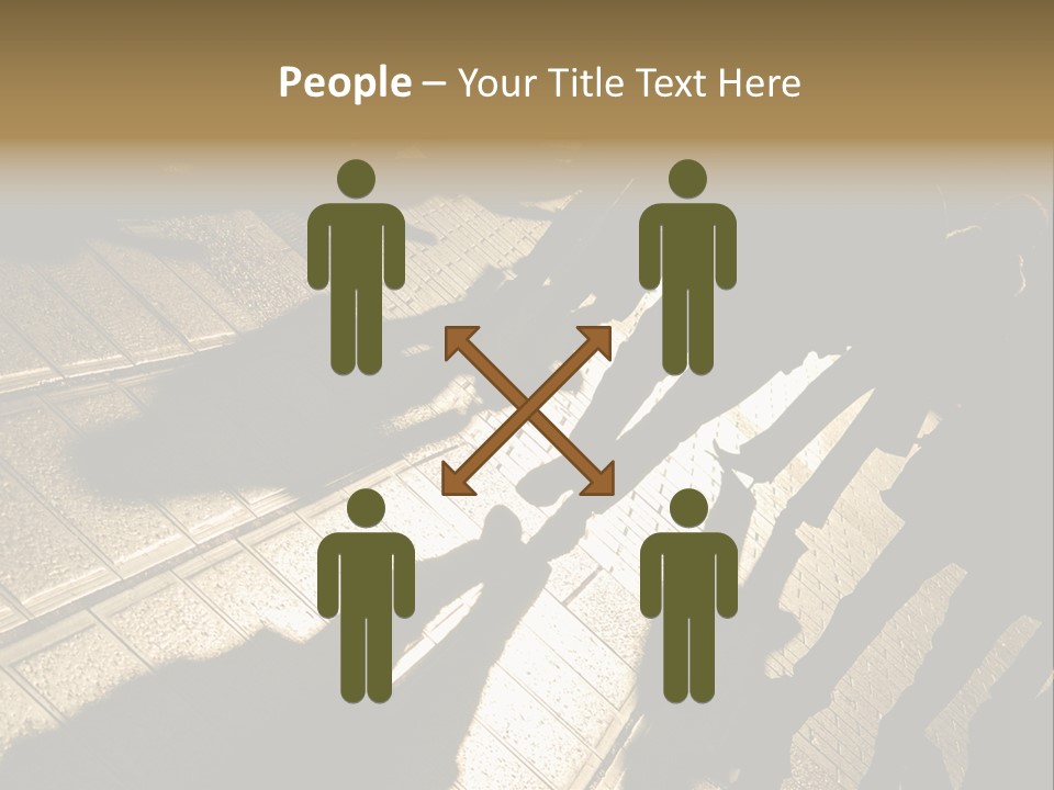 Shadows Of People Walking In A Street Of The City. The Afternoon Sun Gives A Warm And Dramatic Light. PowerPoint Template