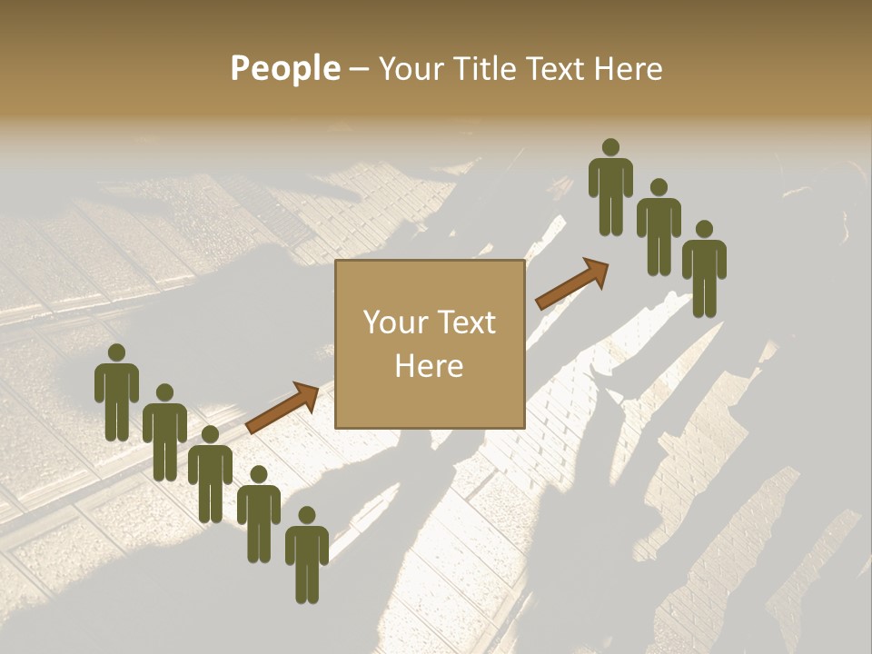 Shadows Of People Walking In A Street Of The City. The Afternoon Sun Gives A Warm And Dramatic Light. PowerPoint Template