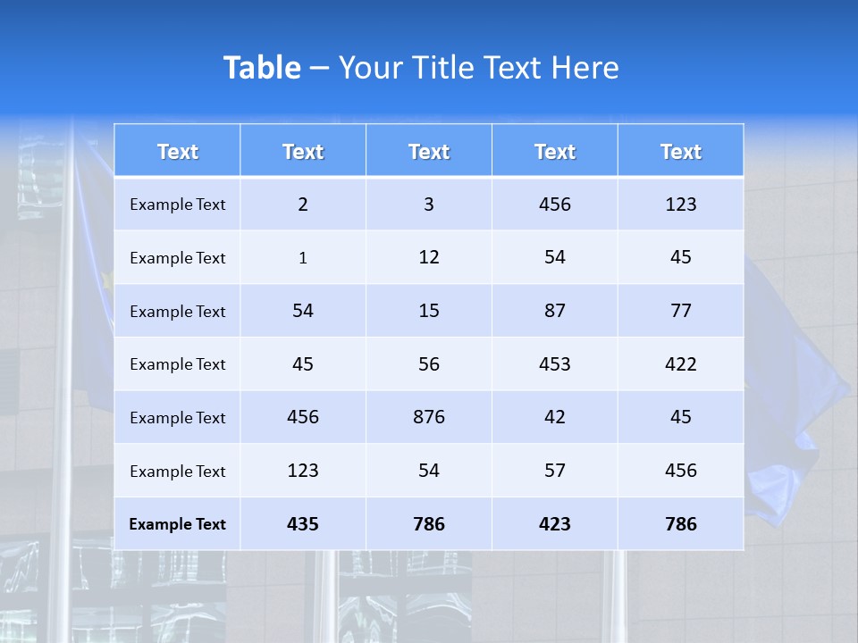 European Flags Floating In Front Of The European Council Building In Brussels PowerPoint Template