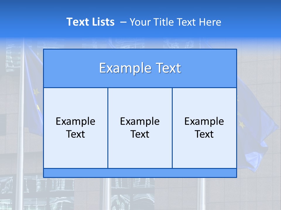 European Flags Floating In Front Of The European Council Building In Brussels PowerPoint Template