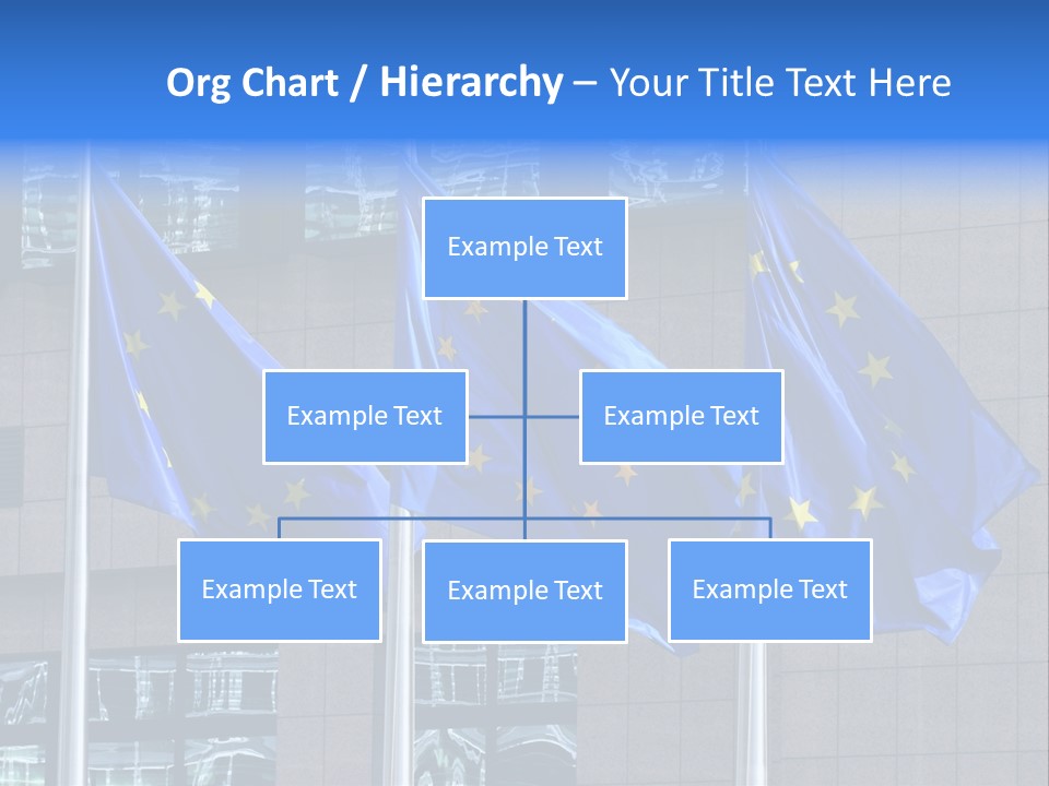 European Flags Floating In Front Of The European Council Building In Brussels PowerPoint Template