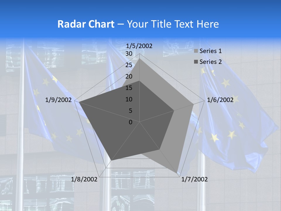 European Flags Floating In Front Of The European Council Building In Brussels PowerPoint Template