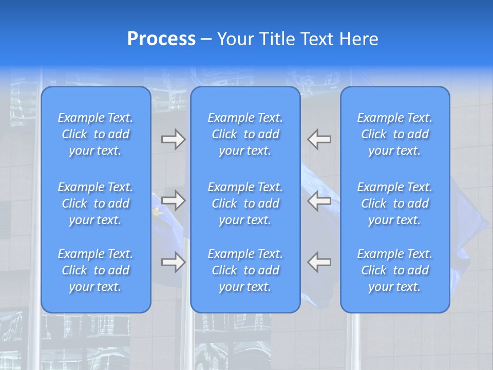 European Flags Floating In Front Of The European Council Building In Brussels PowerPoint Template