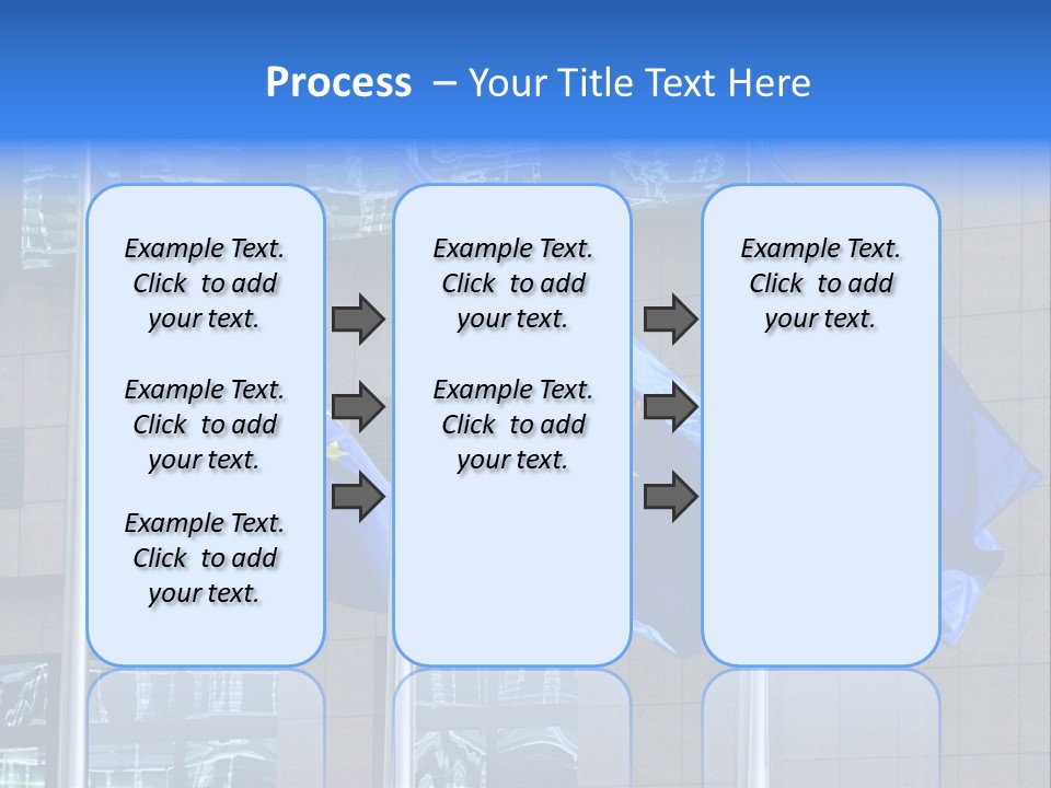 European Flags Floating In Front Of The European Council Building In Brussels PowerPoint Template