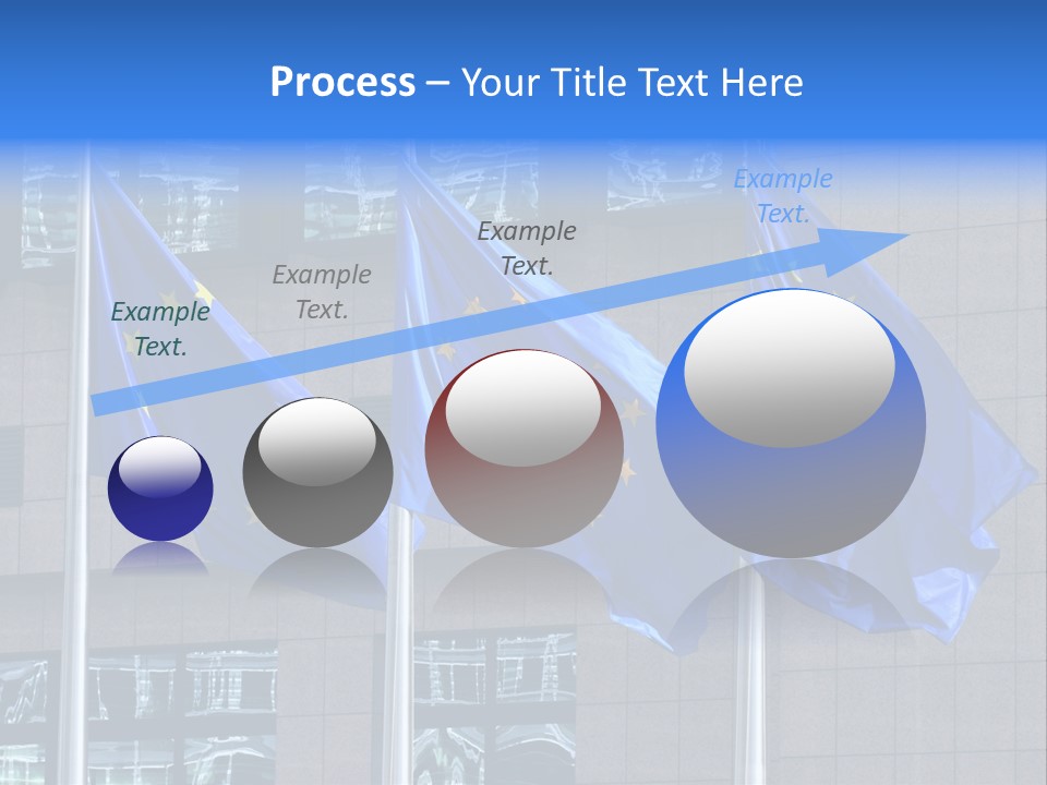 European Flags Floating In Front Of The European Council Building In Brussels PowerPoint Template