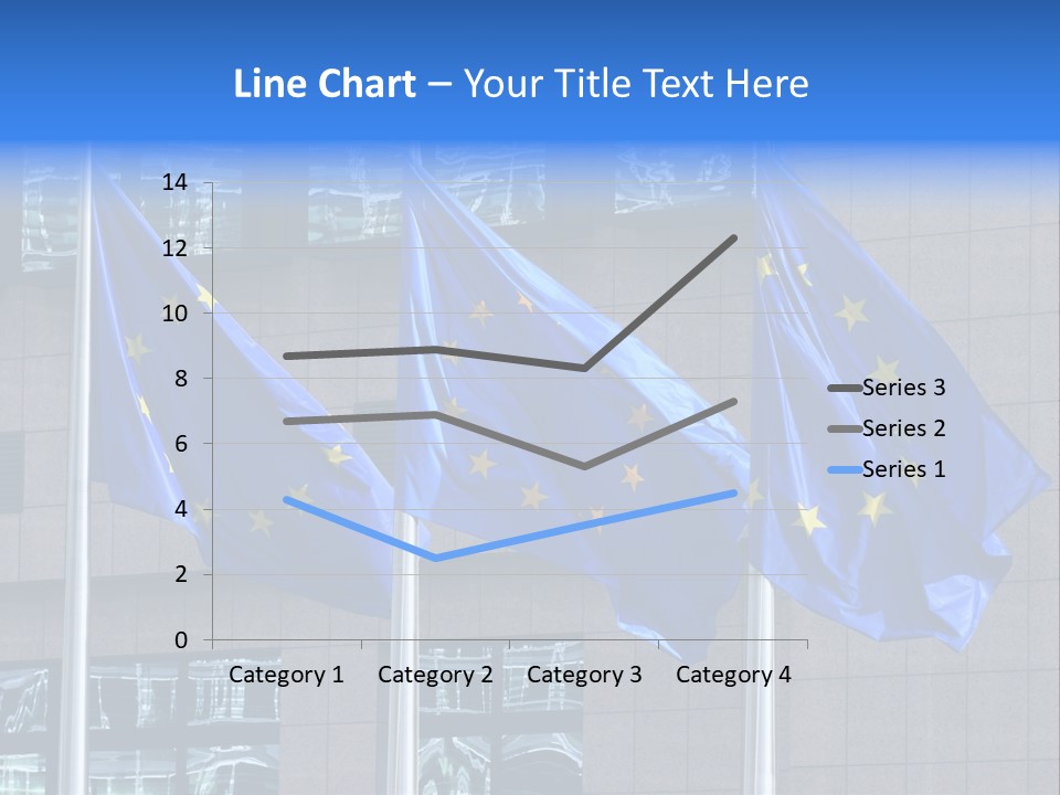European Flags Floating In Front Of The European Council Building In Brussels PowerPoint Template