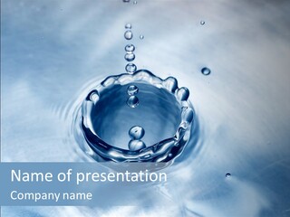 Water Droplets Blue PowerPoint Template