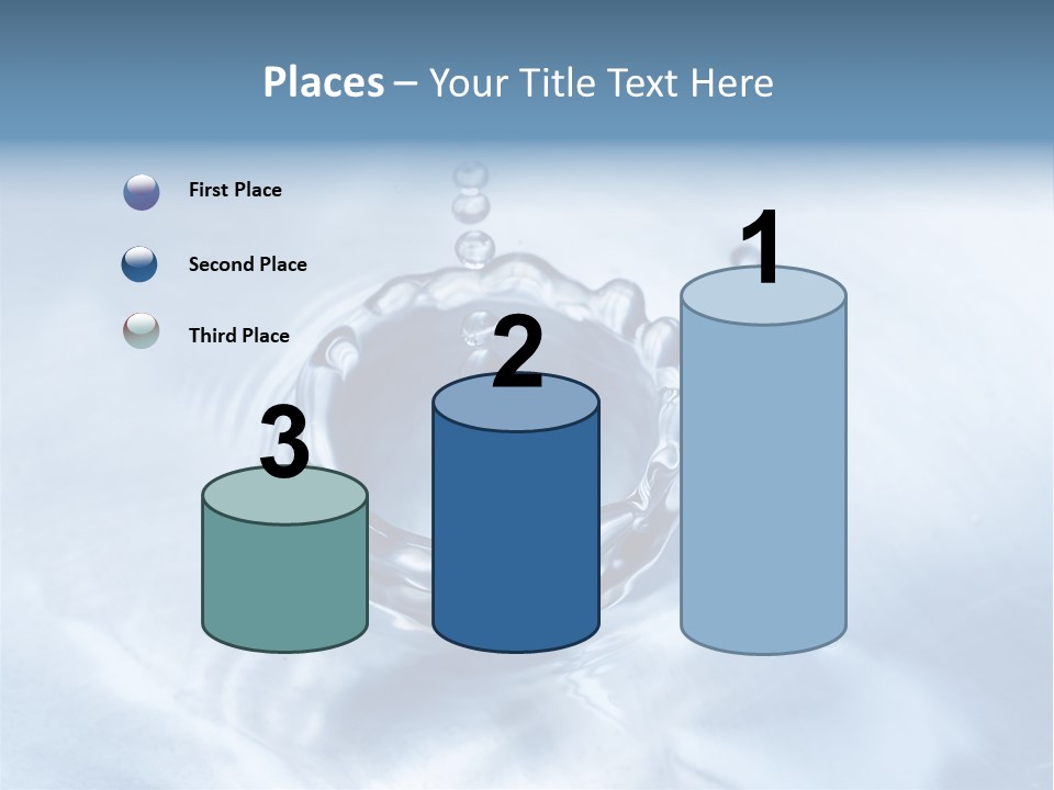 Water Droplets Blue PowerPoint Template