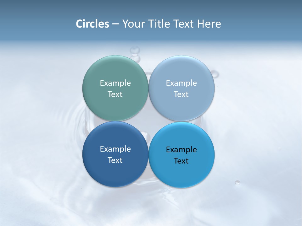 Water Droplets Blue PowerPoint Template
