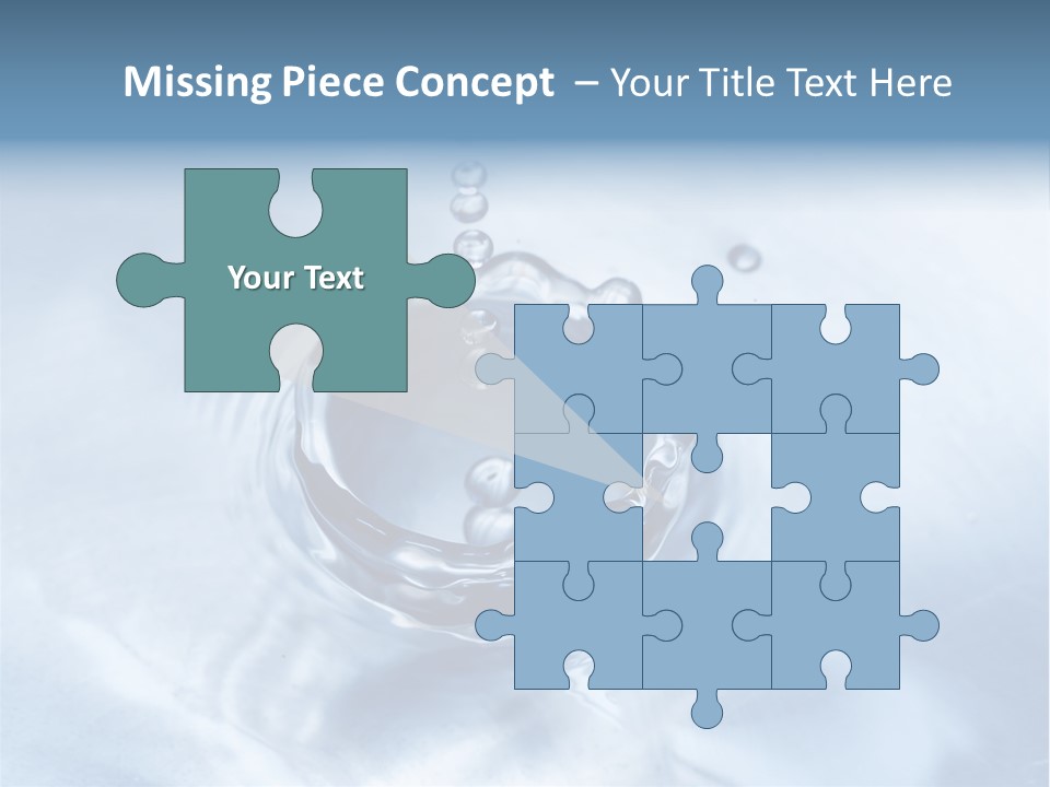 Water Droplets Blue PowerPoint Template