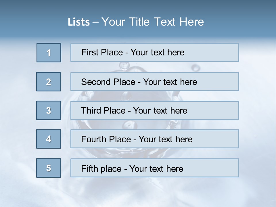 Water Droplets Blue PowerPoint Template