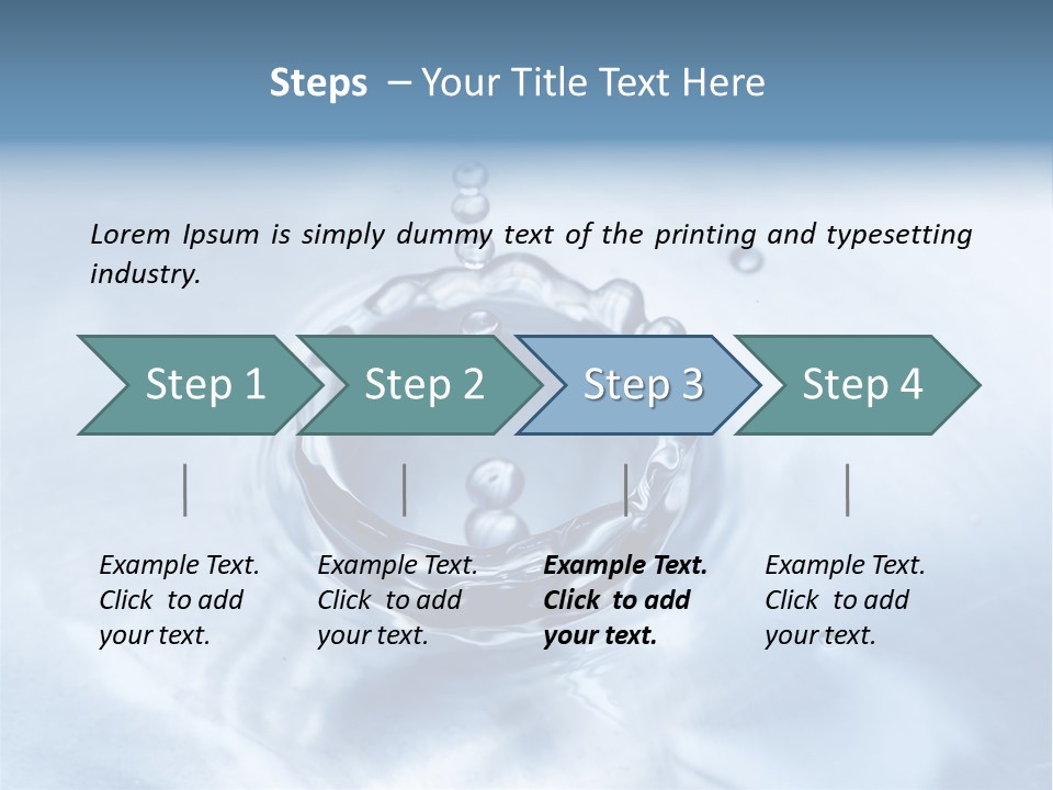Water Droplets Blue PowerPoint Template