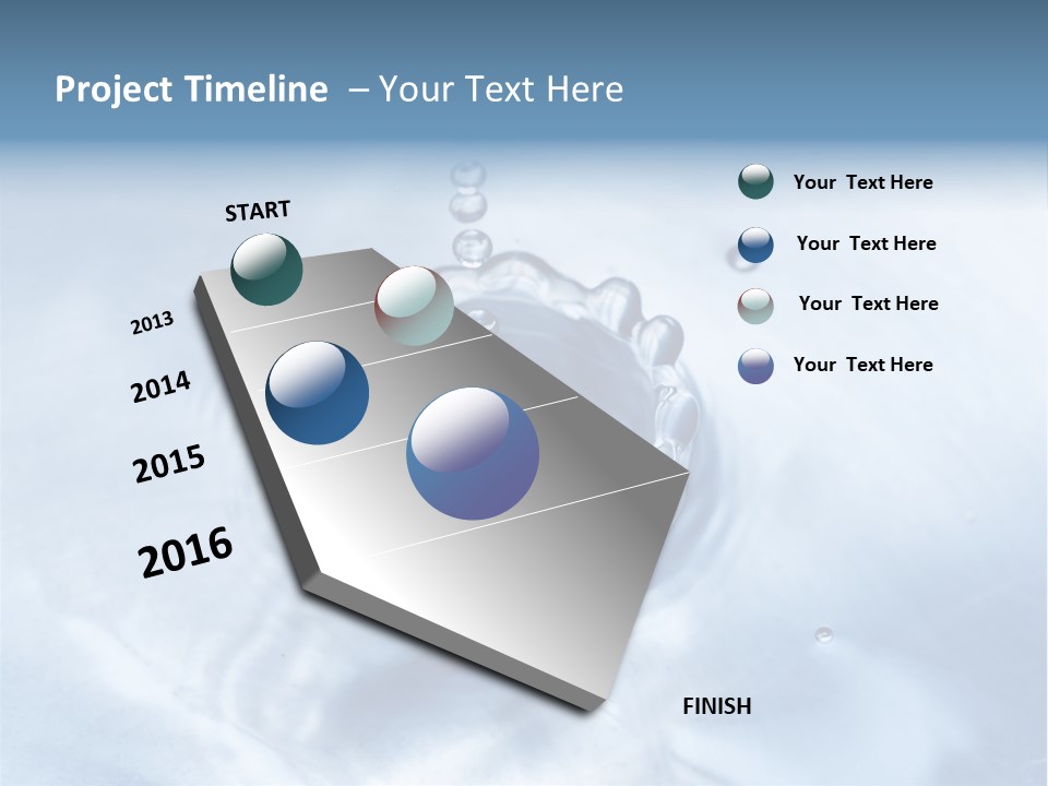 Water Droplets Blue PowerPoint Template