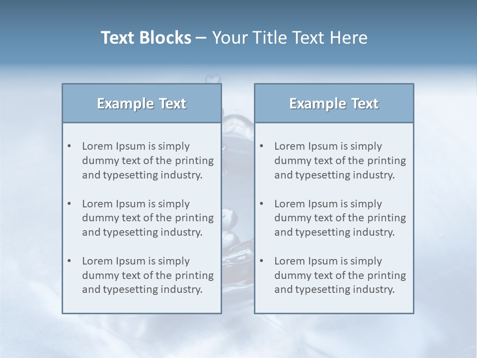 Water Droplets Blue PowerPoint Template