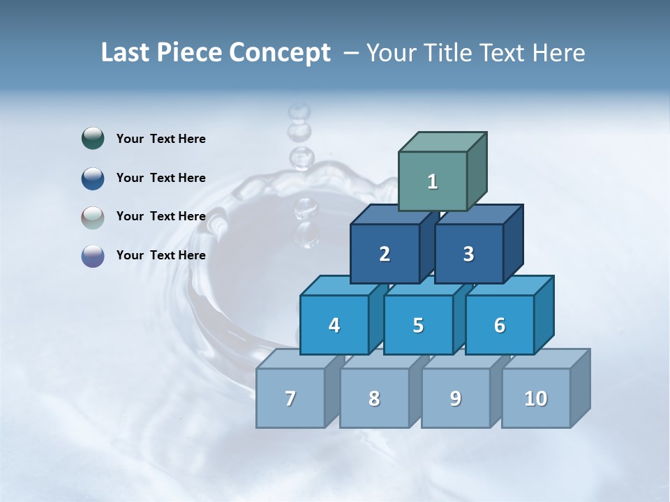 Water Droplets Blue PowerPoint Template